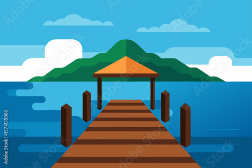 wooden pier on the lake