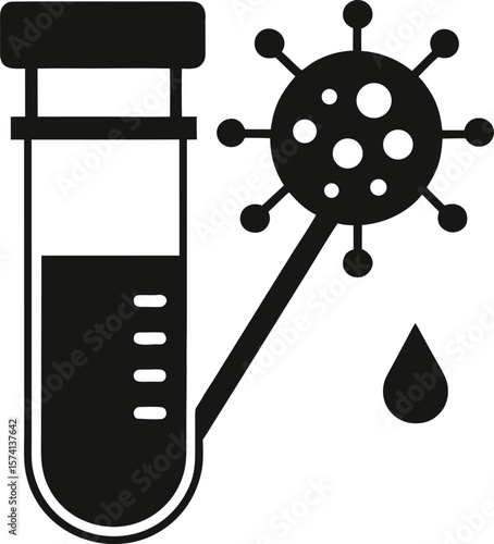 PCR test kit icon with a nasal swab and a test tube