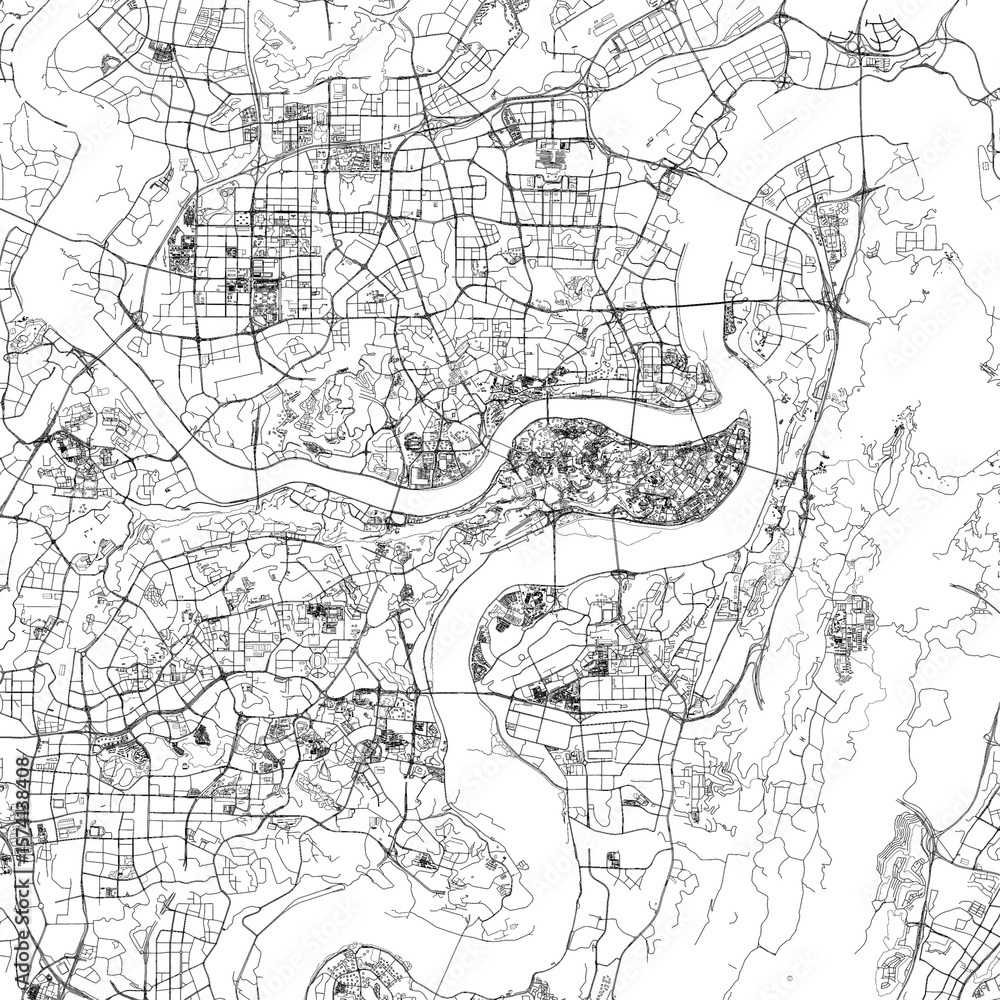 Fototapeta premium 3D illustration of city and urban in Chongqing China