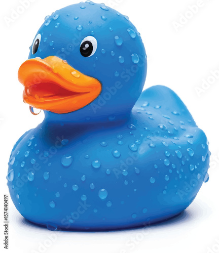 rubber duck with blue towel
