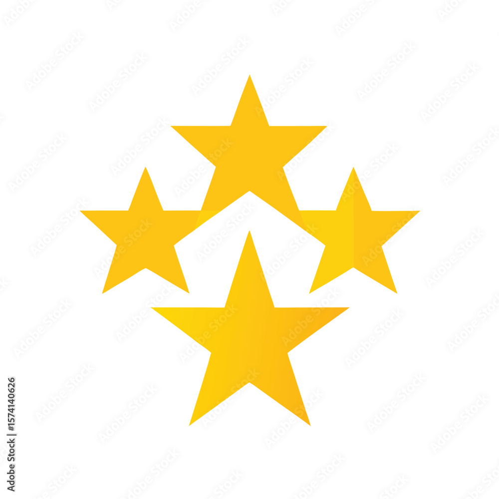 Flat Yellow Star Rating Icons from One to Five Flat Yellow Star Rating Icons from One to Five