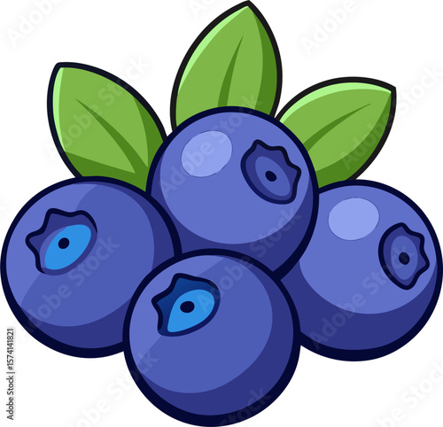 Blueberry Vector Art – Organic Food, Berry Pattern Design
