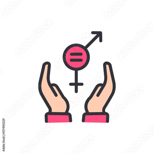 Empowering Equality Hands Symbolizing Gender Parity And Inclusive Support