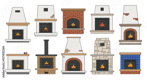 Collection of Diverse Pixel Art Fireplace Designs for Home Decor Inspiration
