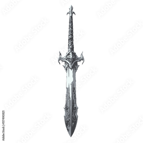 fantasy sword on white