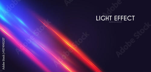 Abstract motion light effect. Energy power design. Blue and gold, red light
