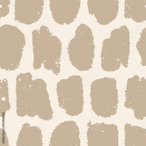 Abstract seamless pattern. Endless background, repeating print with paint blobs, irregular organic shapes, rough spots, smears. Flat vector illustration for modern textile, fabric, wrapping design