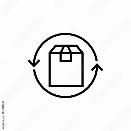 recyclable packaging icon vector sign