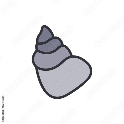 Stylized Seashell Illustration With Soft Color Palette Isolated