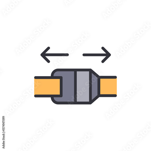 Adjustable Connector With Arrows Indicating Lateral Sliding Mechanism