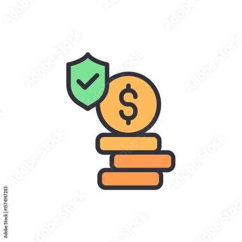 Protected Savings And Secure Finances Symbol With Transparent Background