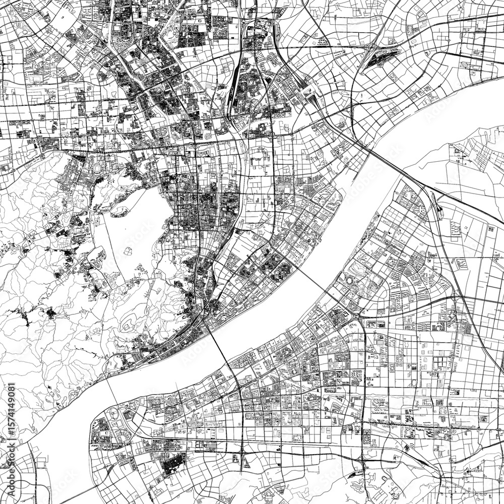 Obraz premium 3D illustration of city and urban in Hangzhou China