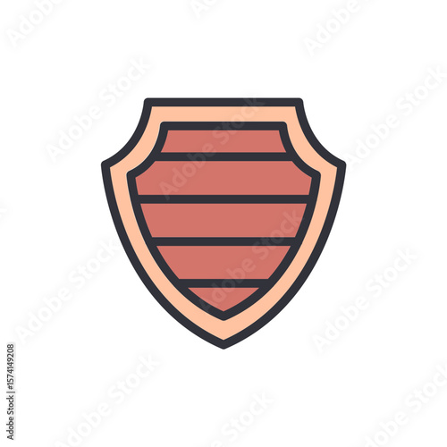 Aesthetic Graphic Shield Illustration Symbolizing Security And Protection