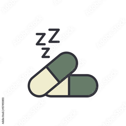 Sleeping Pills With Sleepy Zzz Symbols On Transparent Background