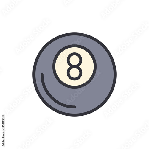 Isolated Eight Ball Design With Transparent Background For Pool Enthusiasts