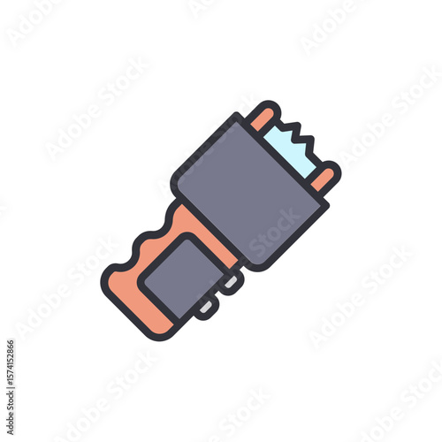 Isolated Illustration Of A Taser Gun With Transparent Background