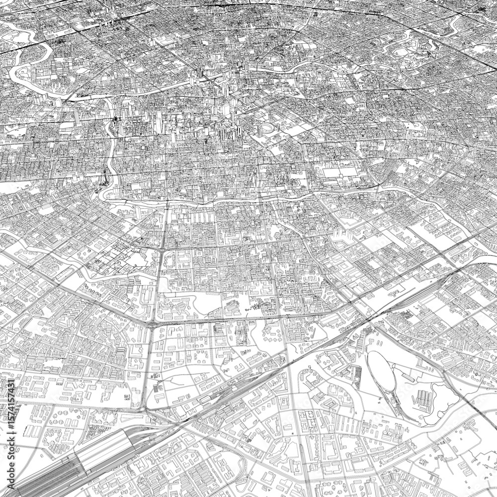 Obraz premium 3D illustration of city and urban in Chengdu China
