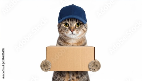 Cat delivering package