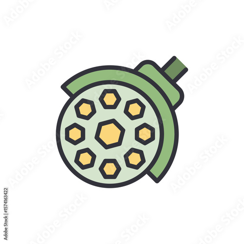 Representation Of A Rotary Weapon With Multiple Barrels Isolated On Transparency