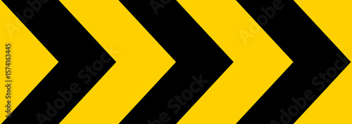 Un patrón de cheurones negros y amarillos brillantes, ideal para señalización de seguridad, construcción o como fondo abstracto y llamativo. Archivo SVG incluido.