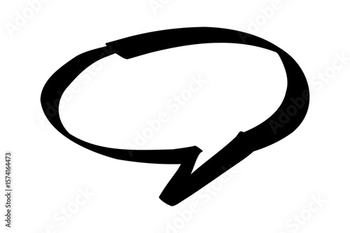 Oval speech bubble with a w...