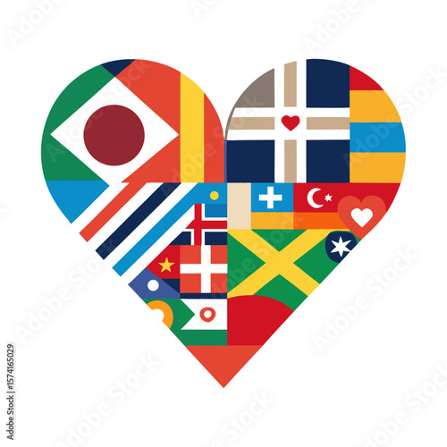heart with flags