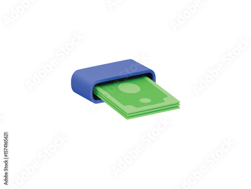 money withdrawal icon 3d illustration render
