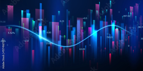 business vector illustration design Stock market charts or Forex trading charts for business and finance ideas.
