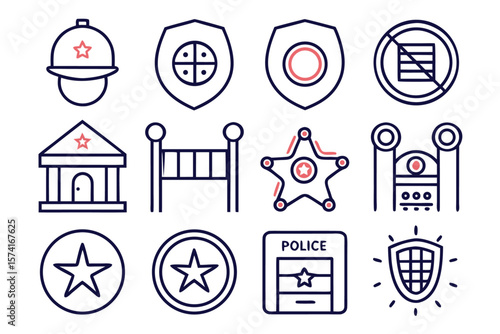 Collection of law enforcement officer emblems and insignia for official use and public recognition