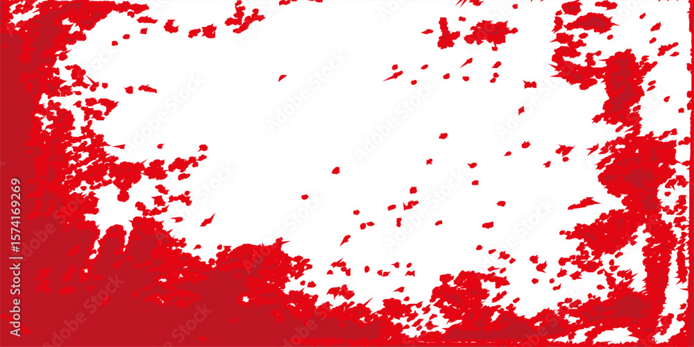 Fototapeta premium Watercolor banner on red background. Vector illustration.