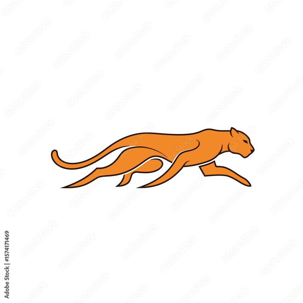 Fototapeta premium Running cheetah logo vector. Modern panther mascot for sports, speed, and logistics.