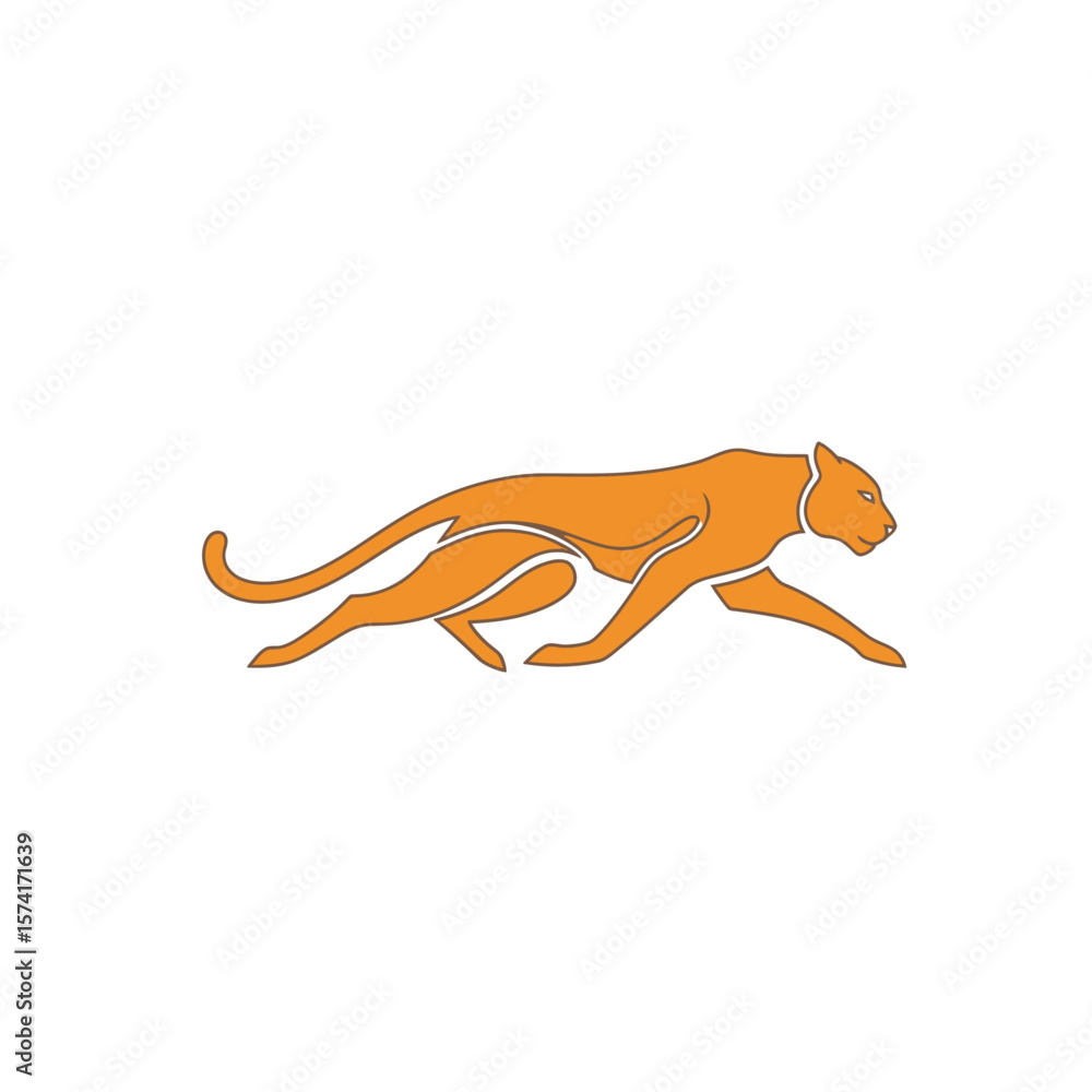 Fototapeta premium Running cheetah logo vector. Modern panther mascot for sports, speed, and logistics.