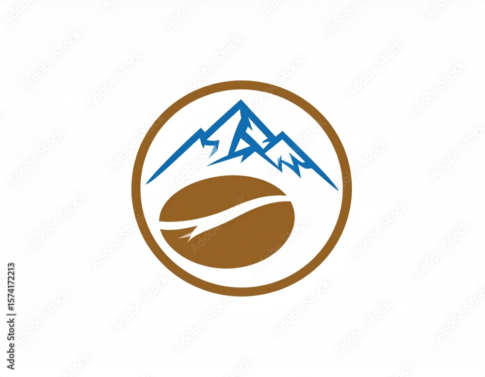 Obraz premium Mountain Coffee Bean Logo Design