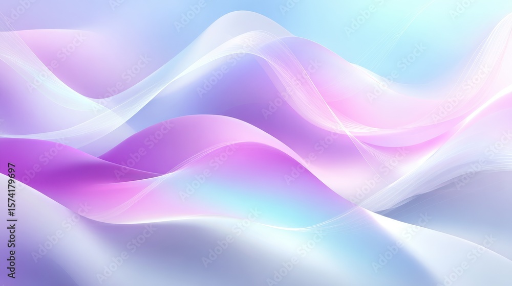 Fototapeta premium Soft Colored Waves in Pastel Tones for Abstract Backgrounds