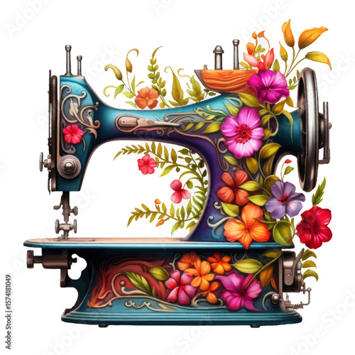 vintage floral sewing machine