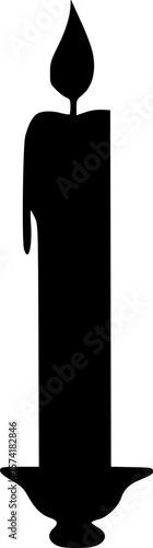 Burning Candle Vector for Halloween Decoration