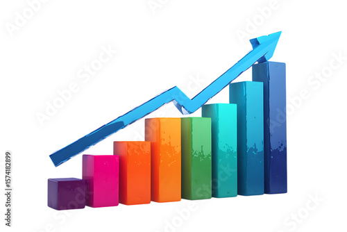Free Download Illustrative colorful bar graph showcasing upward growth and progress. - GFXLoad