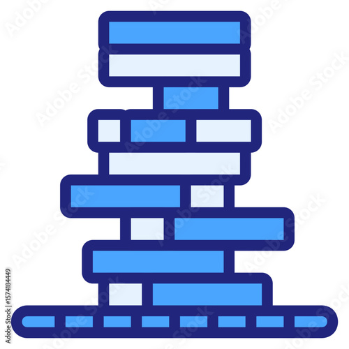jenga blue style icon