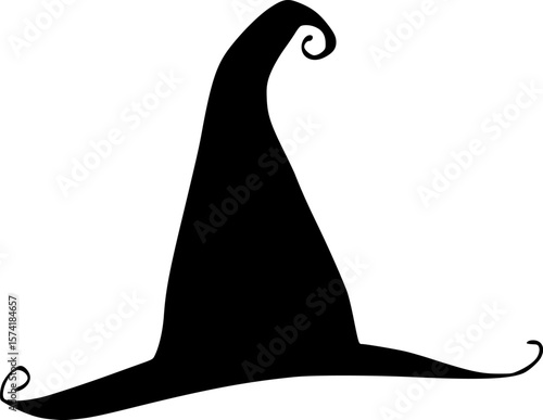 Black Witch Hat Halloween Costume Vector Clipart