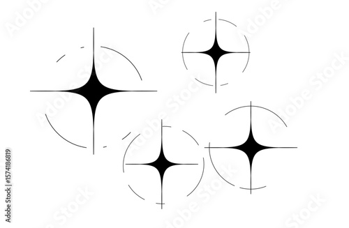 漫画風なキラキライラスト(ブラック}38