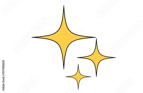 漫画風キラキライラスト(黄色}32