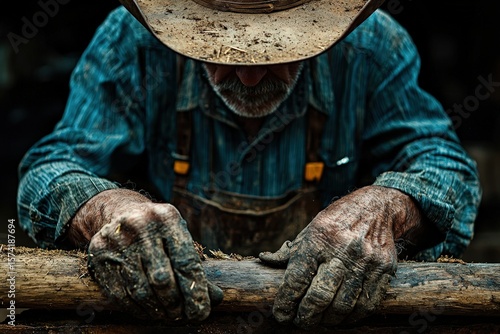 Hardworking farmer's hands. Rustic, vintage style. Perfect for agriculture, labor, and rural themes. Ideal for websites, blogs, and print.