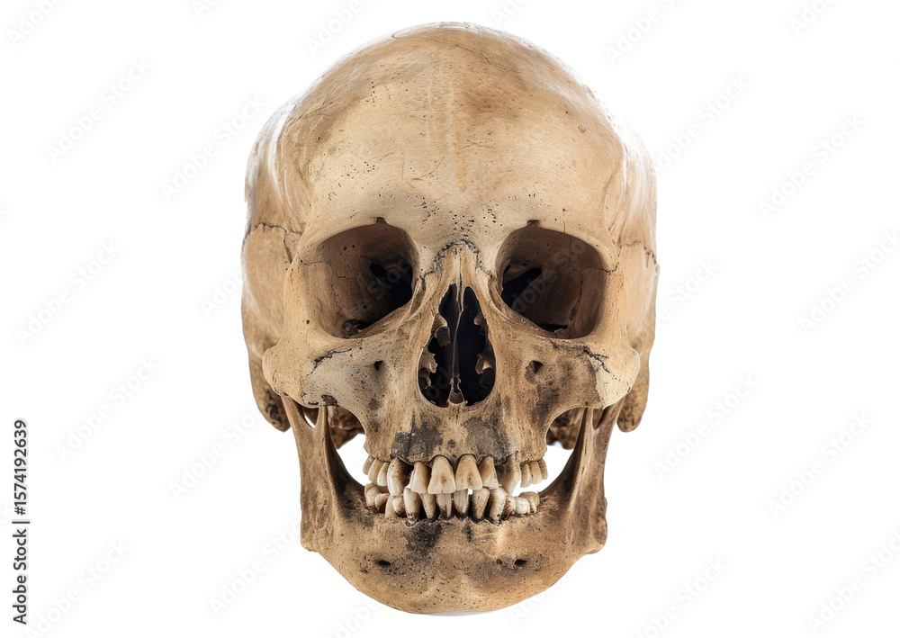 Obraz premium human dead head skull isolated on white or transparent png