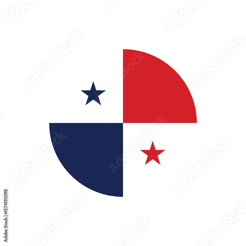 Panama Flag Button. Round Panama flag icon. Panama flag badge Vector for independence day celebration Png on transparent background..eps