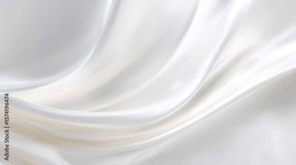 Naklejka premium 白いシルクのドレープ風の背景素材 