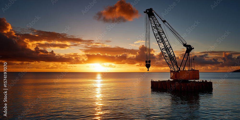 Impact of trade war on supply chain and tariffs in coastal industry at sunset crane viewpoint Impact of trade war on supply chain and tariffs in coastal industry at sunset crane viewpoint