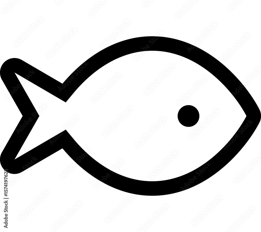 Fototapeta premium Simple Outline Minimalist Fish Shape Icon Symbol Sign Element