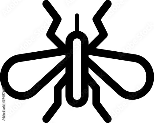 Minimalist Outline Mosquito Insect Drawing Pest Control Animal Illustration