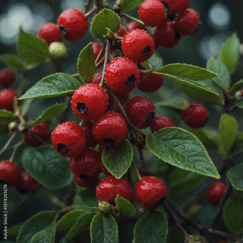 Obraz premium red berries of a raspberry