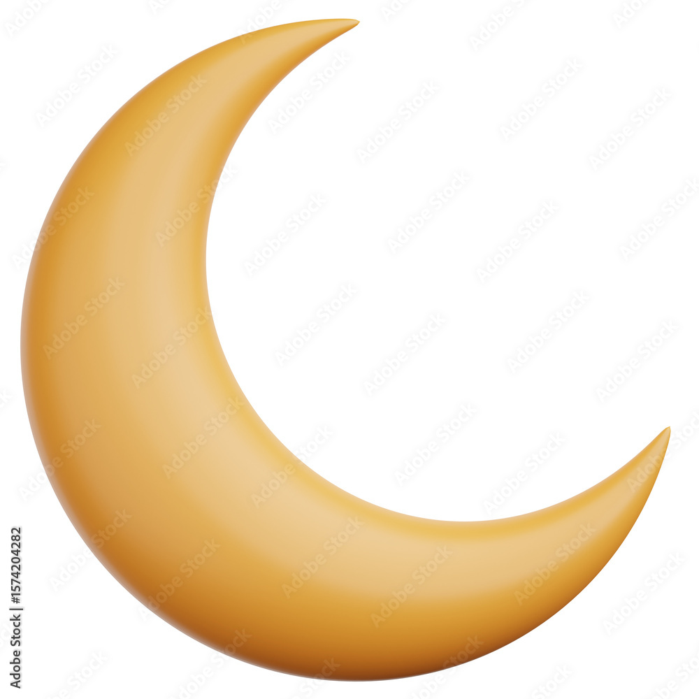 3D Crescent Moon Icon 3D Crescent Moon Icon